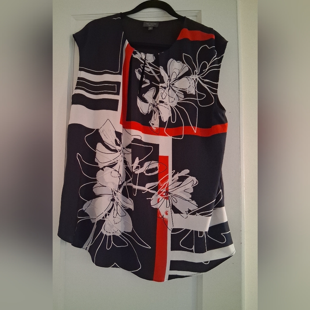 The Limited Floral Sleeveless Top - Black and Red